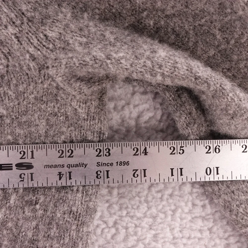 J. Crew Mens Large 100% Wool Crewneck Sweater Heathered Charcoal Gray